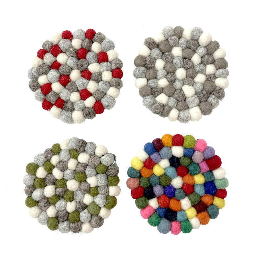 Bordskånere av filtkuler for glass/kopper, 4-pk. - Bilde 7