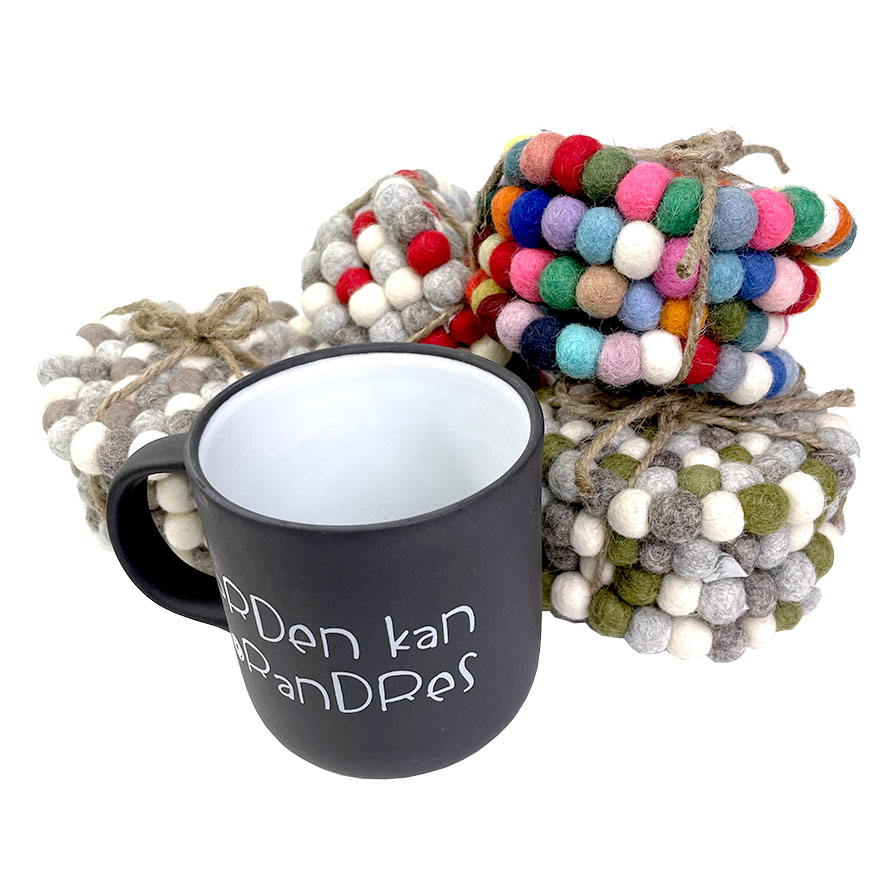 Bordskånere av filtkuler for glass/kopper, 4-pk. - Bilde 6