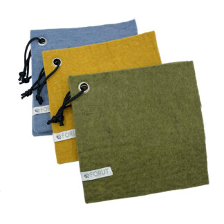 Grytekluter i filt, ensfarget